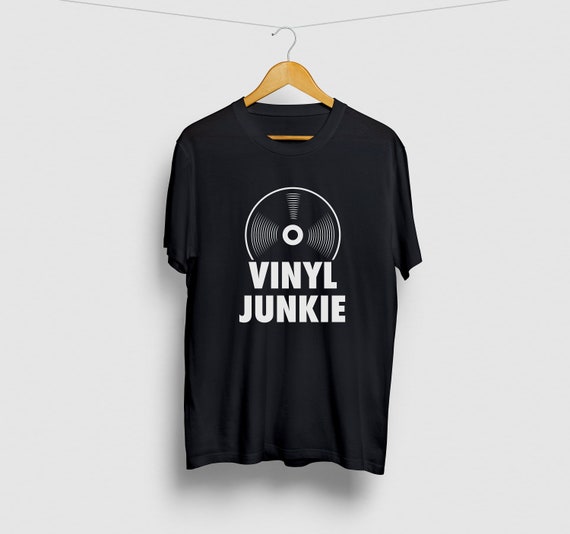 Vinyl Junkie Shirt Music Lover T-Shirt Old Record Player Tee Vinyl Junkie Shirt Music Lover T-Shirt Old Record Player Tee