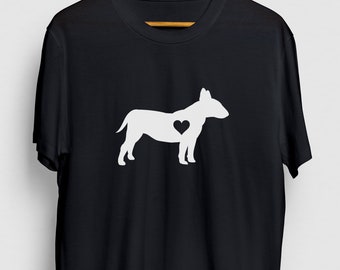 Bull Terrier Herz Bull Terrier Geschenk, lustige Welpen Shirt, lustige Hund t-Shirt, Bull Terrier Hoodie / Jugend Shirt / Unisex T-shirt
