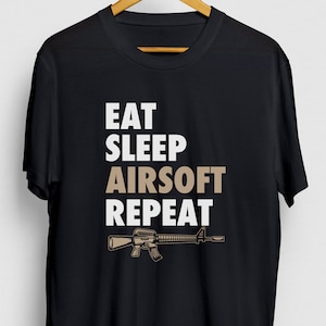 Eat Sleep Airsoft Repeat Airsoft Gift, Funny Tactical Shirt, Funny Airsofting tee, Airsoft Hoodie / Youth Shirt / Unisex T-shirt