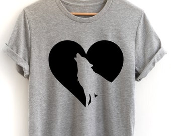 Wolf Pack Gift, Funny Wolves Shirt, Funny Wolf tee, Wolf Pack Shirt, Wolf Heart T-shirt