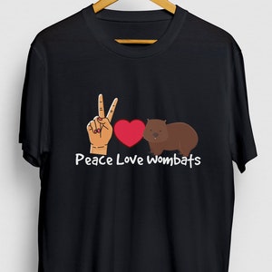 Peace Love Wombats Wombat Shirt, Funny Zookeeper Shirt, Wombat Gift, Wombat Hoodie / Youth Shirt / Unisex T-shirt