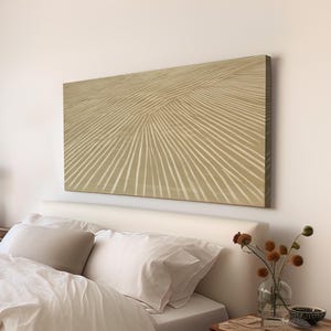 Abstract Golden Fields Wall Art For Living Room, Horizontal Japandi Canvas Print, Boho Chic Decor Canvas Art