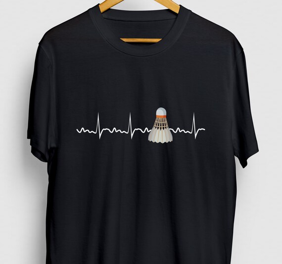 Badminton T-Shirt Heartbeat Tshirt Vintage Tee Retro Gift Badminton T-Shirt Heartbeat Tshirt Vintage Tee Retro Gift