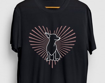 Camiseta de Chihuahua con corazón: regalo divertido para mamá perruna