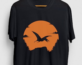 Pterodactyl Gift, Funny Dinosaur Shirt, Funny Dino tee, Pterodactyl Shirt, Pterodactyl Sunset Hoodie / Youth Shirt / Unisex T-shirt