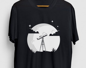 Astronomy Shirt, Solar System Shirt, Astronomer gift, Astrology, Telescope Moon Hoodie / Youth Shirt / Unisex T-shirt
