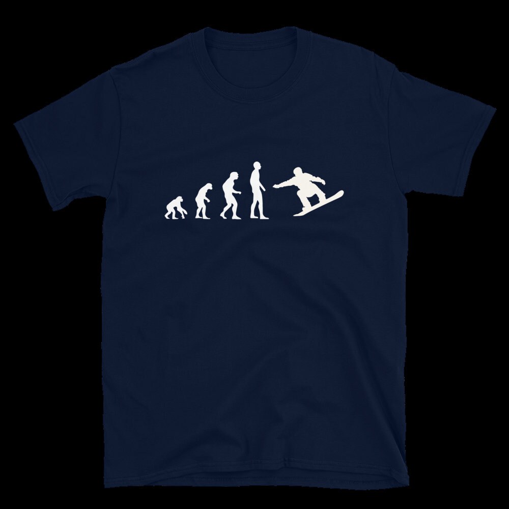 Generisch T-Shirt Uomo Evolution Sportivo Snowboard – Maglia In Cotone Comodo E Traspirante, Shirt84
