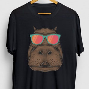 Hippo Shirt, Mama Hippo Gift, Hippopotamus Shirt, Cool Hippo Sunglasses Hoodie / Youth Shirt / Unisex T-shirt