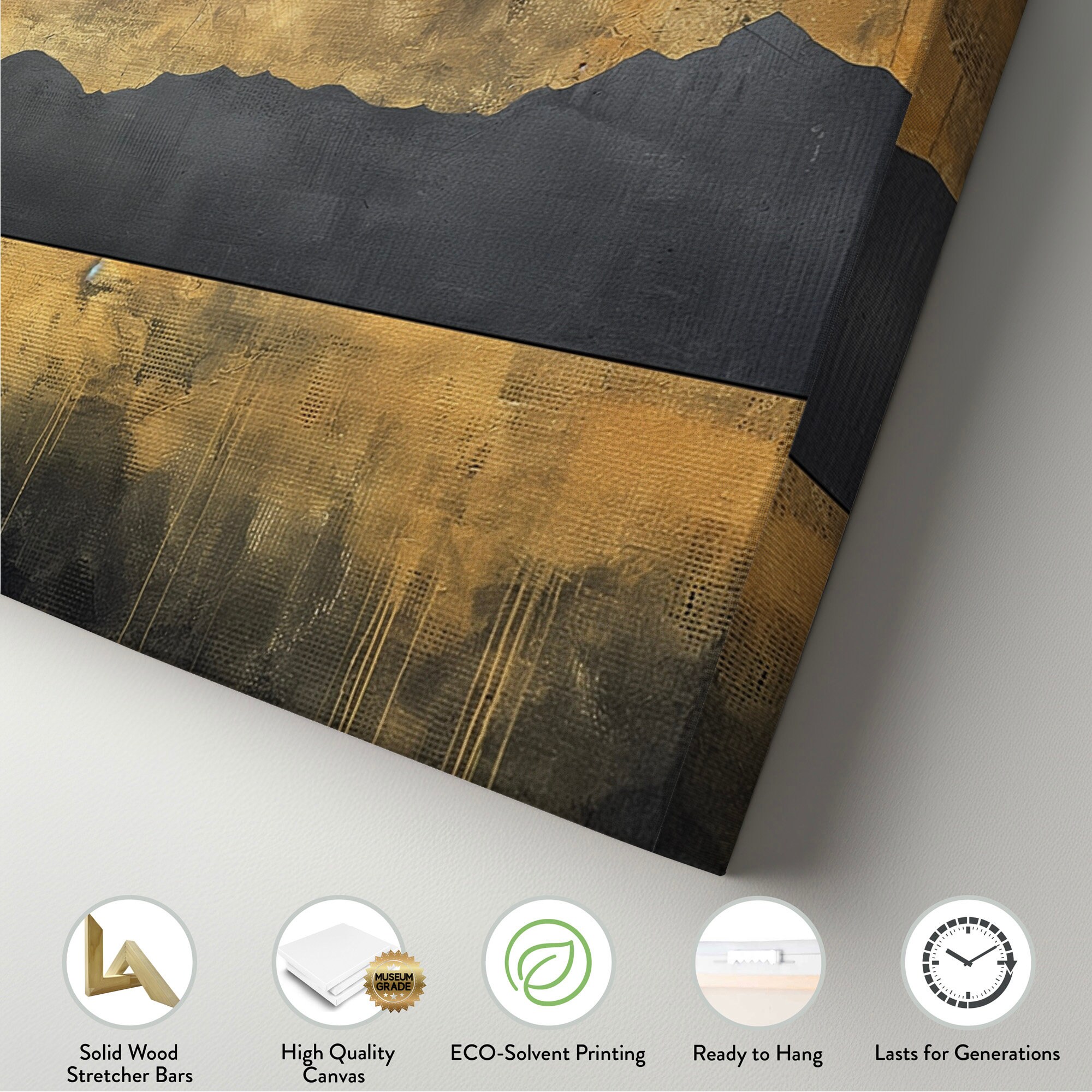 Golden Sunset by the Lake Above Bed Wall Art Mountain Landscape ...