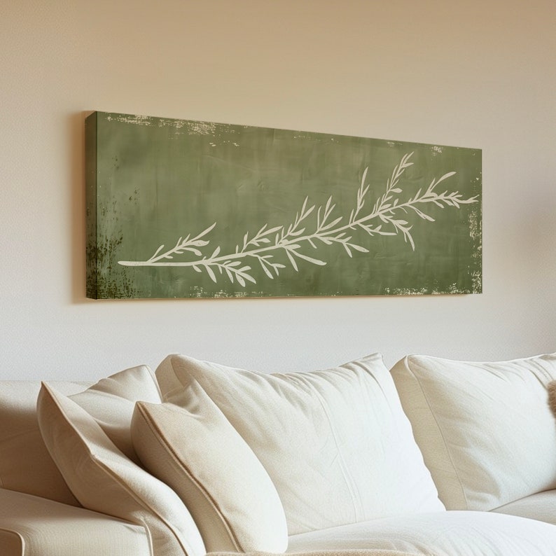 Rosemary Plant Long Horizontal Wall Art for Kitchen, Panoramic ...