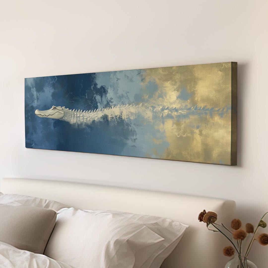 Alligator Abstract Panoramic Art for Living Room, Canvas Florida Art ...