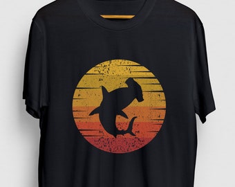 Hammerhead Shark Retro Sunset Shark Gift, Funny Ocean Shirt, Funny Hammerhead tee, Shark Hoodie / Youth Shirt / Unisex T-shirt