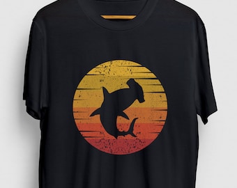 Hammerhead Shark Retro Sunset Shark Gift, Funny Ocean Shirt, Funny Hammerhead tee, Shark Hoodie / Youth Shirt / Unisex T-shirt