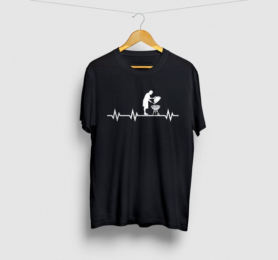 BBQ Heartbeat T-shirt, BBQ Shirt, Grillmaster Tshirt, Grilling Shirt Men, BBQ Gift, Mens Cooking Shirt, Barbecue Shirt Unisex T-shirt