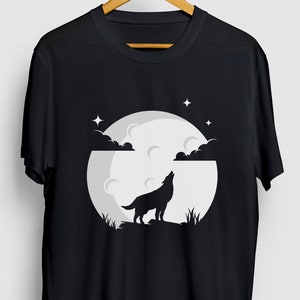 Wolf Shirt, Nature Lover Tee, Wildlife Shirt, Wolves Gift, Wolf Tee, Wolf Moon Howling Hoodie / Youth Shirt / Unisex T-shirt
