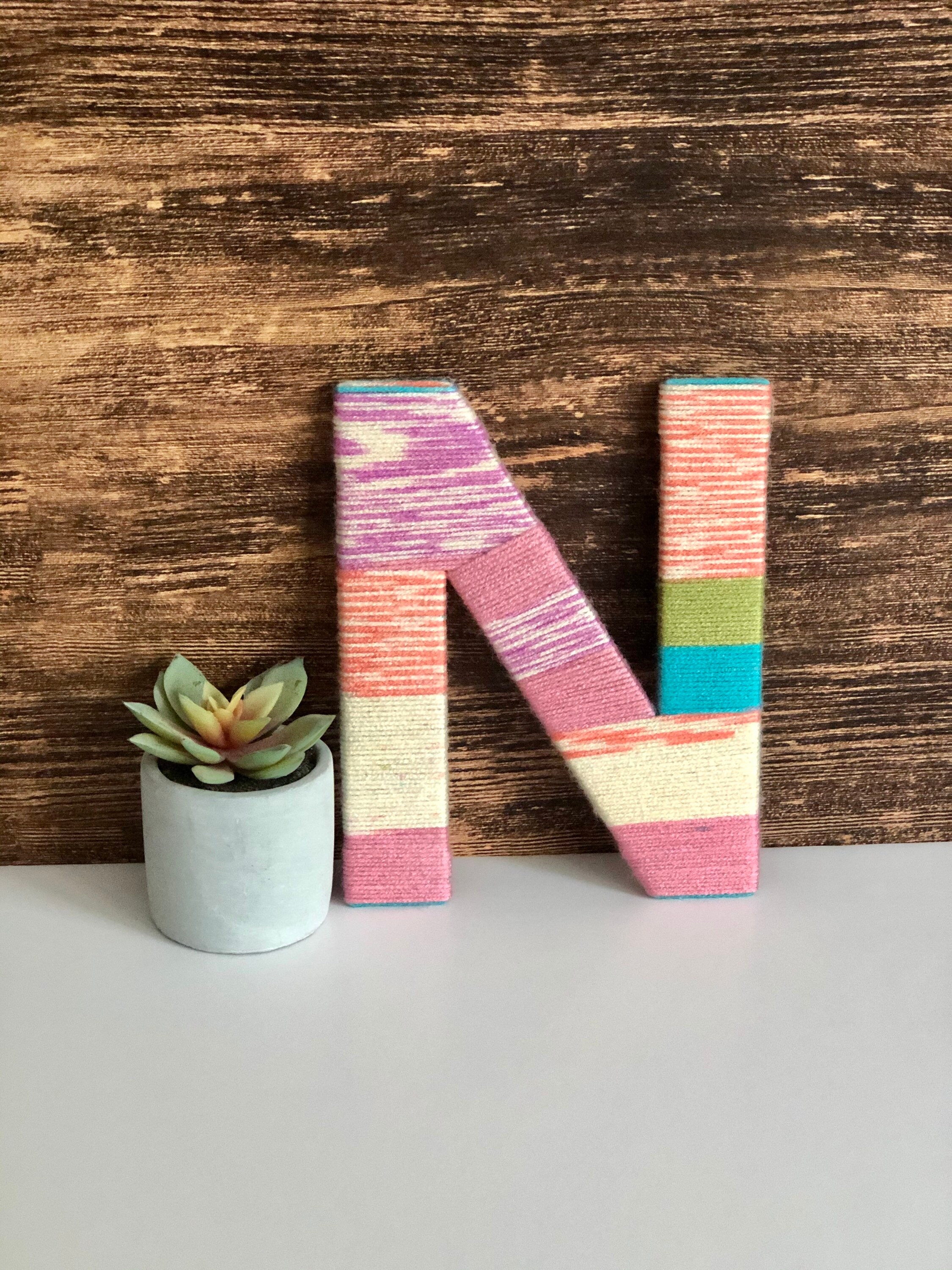 8 Yarn Wrapped Letters Nursery Wall Letters Nursery Etsy