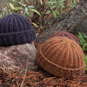 SHORT Chunky Rib Knit Wool Fisherman Beanie: 56-57cm Docker Cap Hat