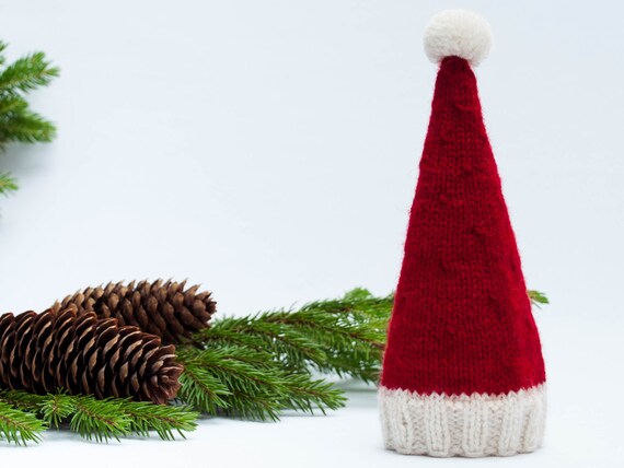 Christmas Tree Topper Santa Claus Hat Knit Santa Hat Etsy