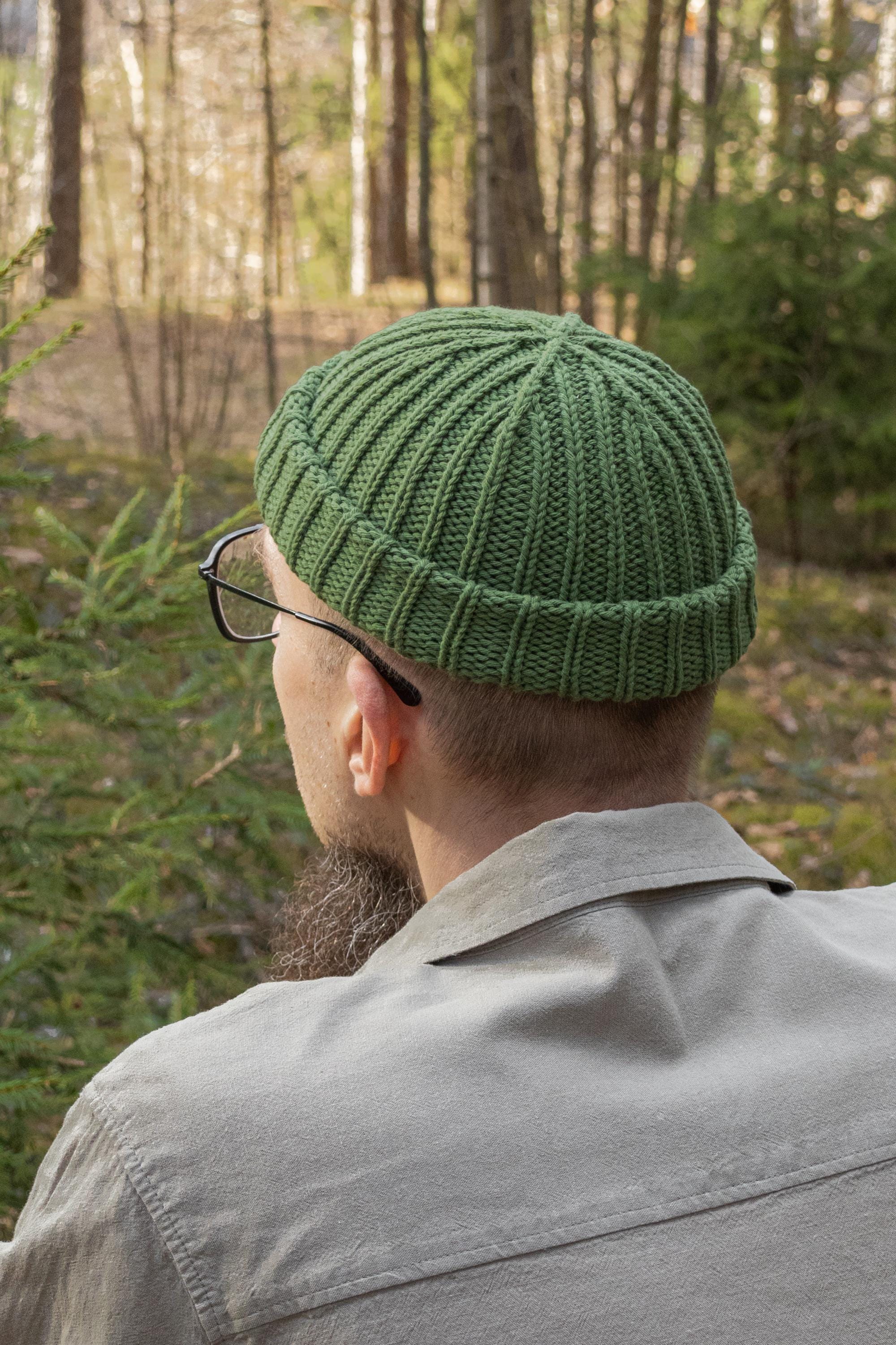 SHORT Cotton Knit Fisherman Beanie: Summer Ribbed Docker Cap Hat