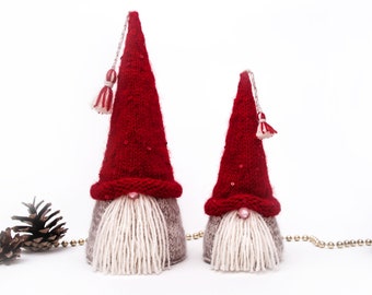 Puntale per albero di gnomo di Natale, tomte svedese, nisse. Puntale per albero di Natale.