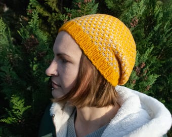 Colorful Knitted Wool Slouchy Beanie – Multicolored Hat