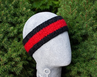 Warm winter wool knitted head wrap headband, chunky head band