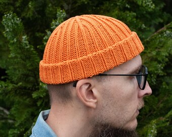 Cotton Fisherman ribbed beanie hat: dockers hat for summer