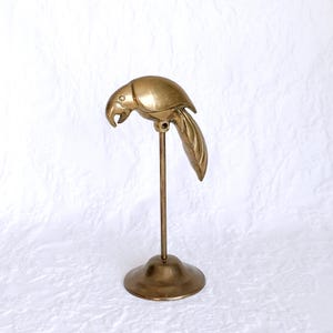 Vintage Brass Parrot Figurine on Stick