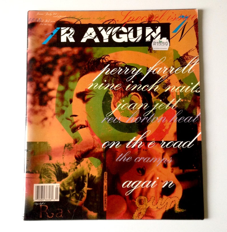 Raygun Magazine Issue 17 Perry Farrell, Nine Inch Nails, Joan Jett, The Cramps Graphic Art, David Carson Graphic Design Lovers image 1
