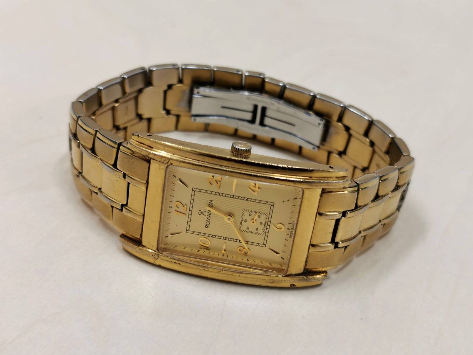 Swiss Watches ROMANSON 23K Gold Plated Man's Wristwatches Etsy