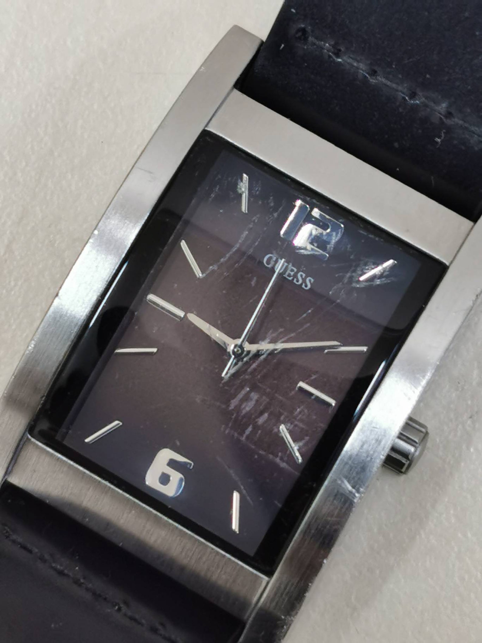 Watches GUESS Men's Leather Wide Band Cuff Stylish Etsy