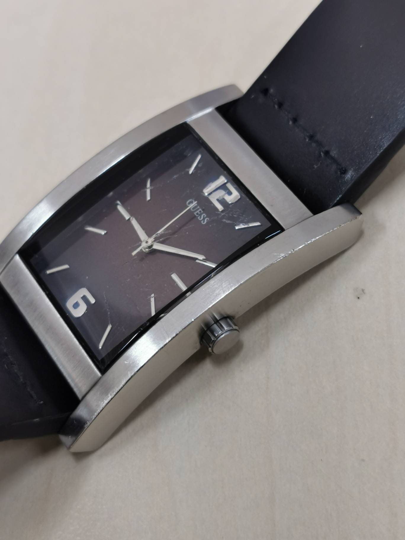 Watches GUESS Men's Leather Wide Band Cuff Stylish Etsy