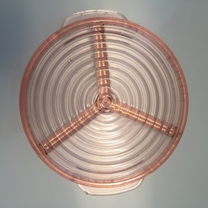 Pink pressed molded glass compartment dish