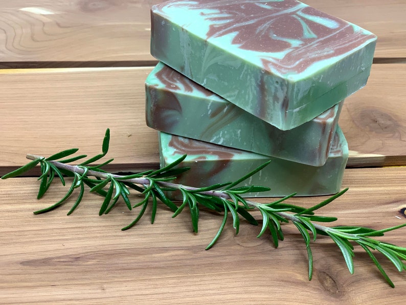 Rosemary Cedarwood Handmade Soap FREE SHIPPING in US for Orders 35.00