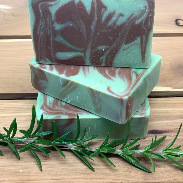 Rosemary Cedarwood Handmade Soap FREE SHIPPING in US for Orders 35.00+