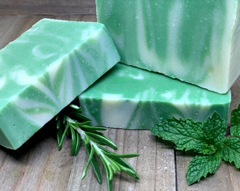 Rosemary Mint Handmade Soap FREE SHIPPING in US for Orders 35.00+