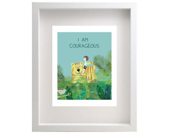 Glow Kiddo Glow 8x10 Affirmation Prints for Children - I Am Courageous