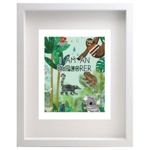 Glow Kiddo Glow Affiches d'affirmation 8 x 10 pour enfants - Je suis un explorateur