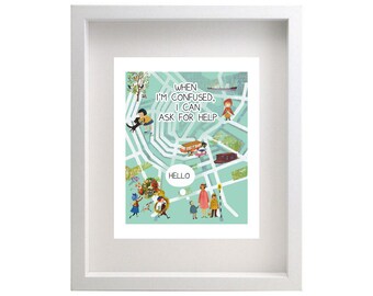 Ask for Help Kids Affirmation Print - 8x10 Classroom Decor