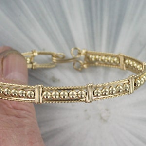 14kt Rolled Gold Bracelet Made to Order size  6 to 8 Wire Wrapped  Handcrafted- - Cuff Bracelet
