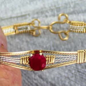 Lab Created Red Ruby Gemstone Bracelet - Ruby Bracelet