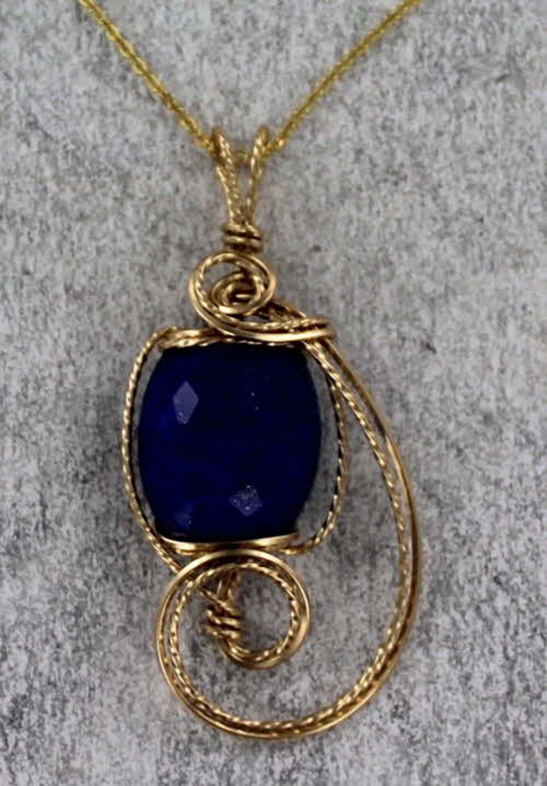 ネックレス　lapis lazuli Lapis Lazuli Pendant, Lapis Lazuli Oval Sterling Silver