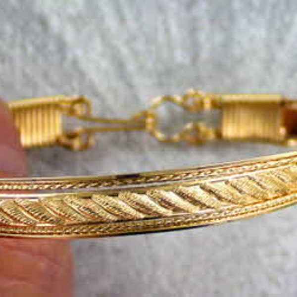 14kt Rolled Gold Bracelet Sizes 6 to 8 - Gold Bracelet  -  Wire Wrapped, Handcrafted, Hand Made