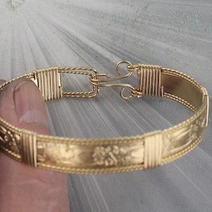 14kt Rolled Gold Bracelet Made to Order size  6 to 8 Cuff Bracelet - Bangle Bracelet - Cuff Bracelet - Gold Bangle - Hand Crafted - Bangle