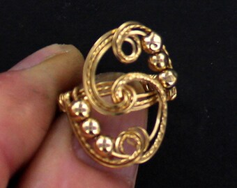 Native American Copper Swirl Ring size 10 