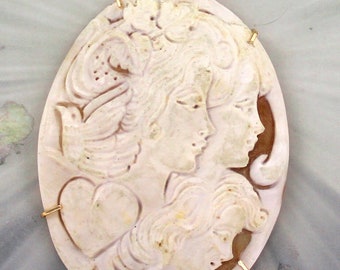 Cameo  Necklace  In 14kt Rolled Gold,  Wire Wrapped, Hand Carved Cameo - Gift For Her