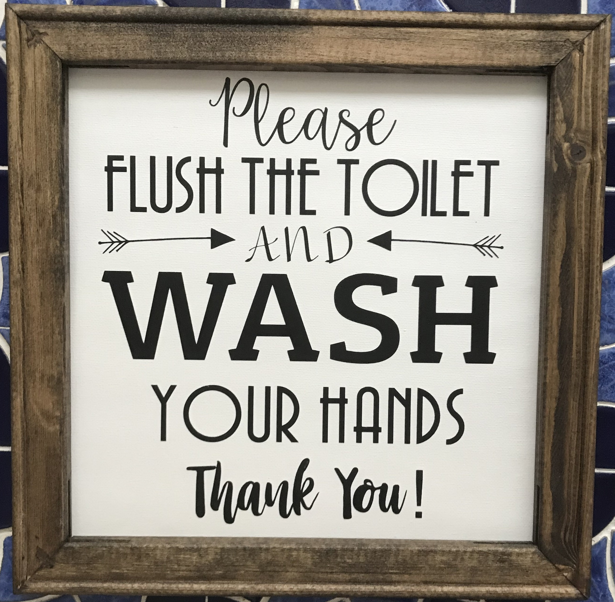 Please Flush the Toilet & Wash Your Hands | Bathroom Sign - Etsy
