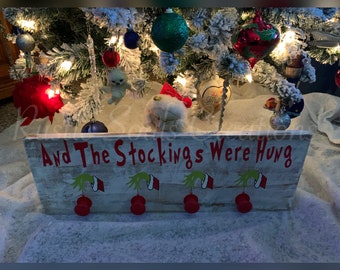 And The Stockings Were Hung | Christmas Stocking Holder | Family Stocking Holder