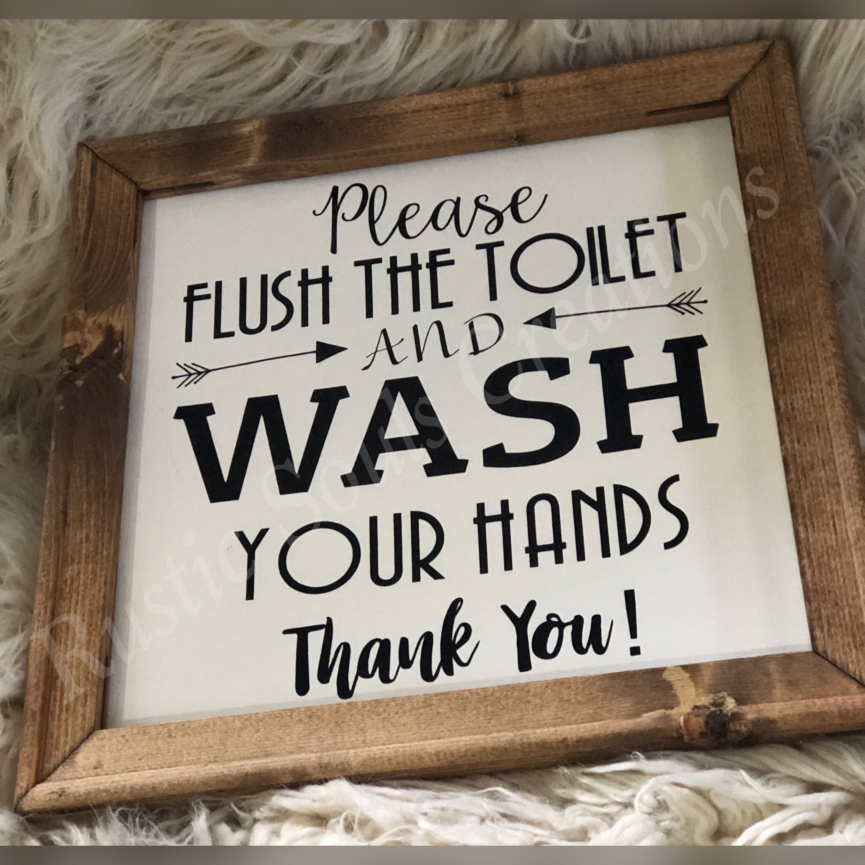Please Flush the Toilet & Wash Your Hands | Bathroom Sign - Etsy