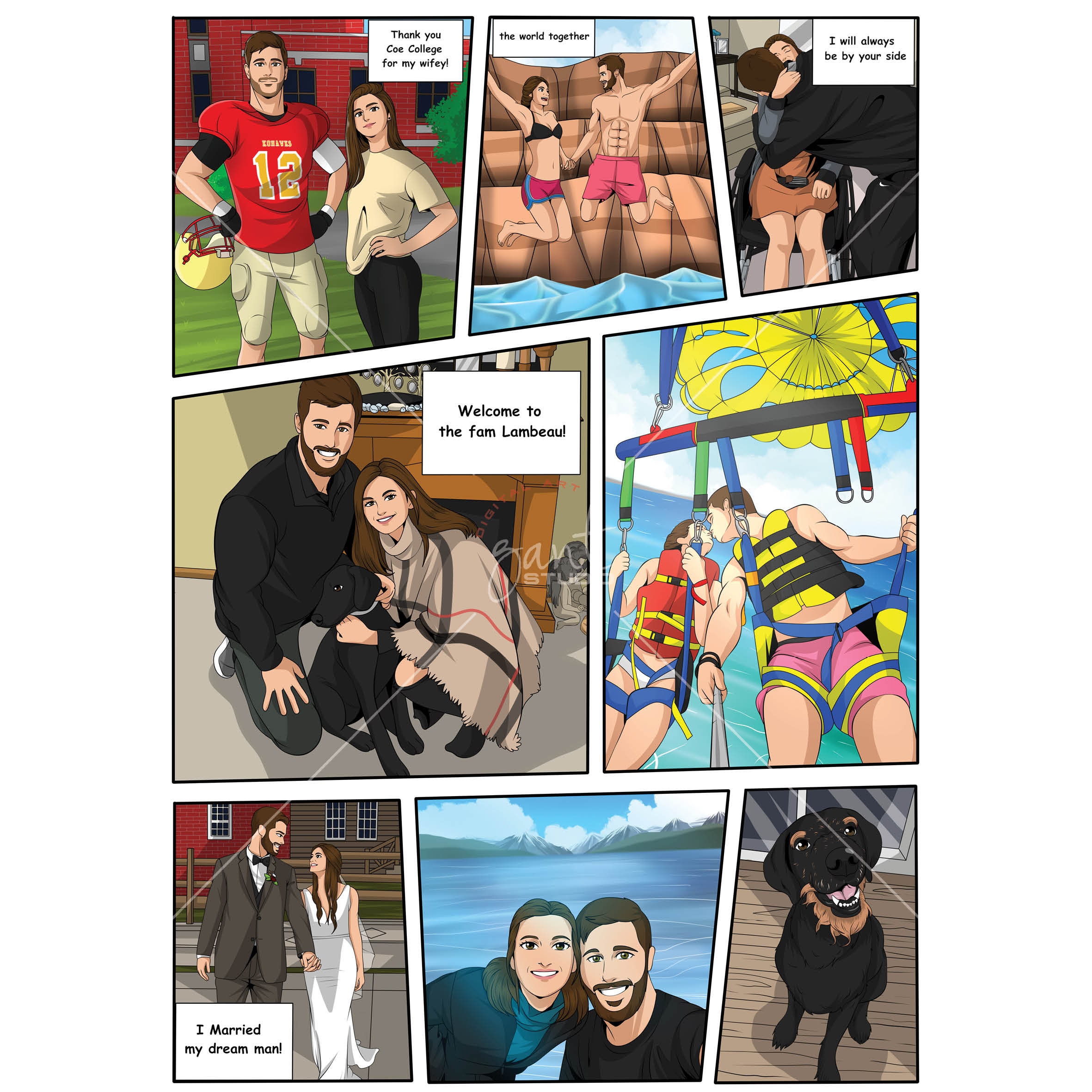 Digital Illustration Custom Couple Comic Strip Comic Book Lover Gift  Engagement Wedding Anniversary Art Style Nerdy Marriage Proposal - Etsy